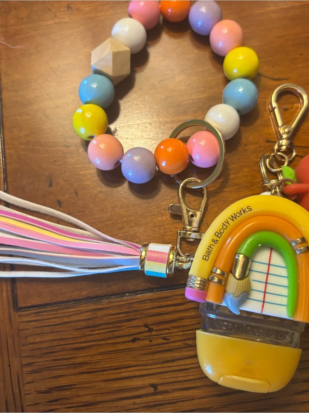 Bath & Body Works Keychain with Pastel Bead Bracelet
